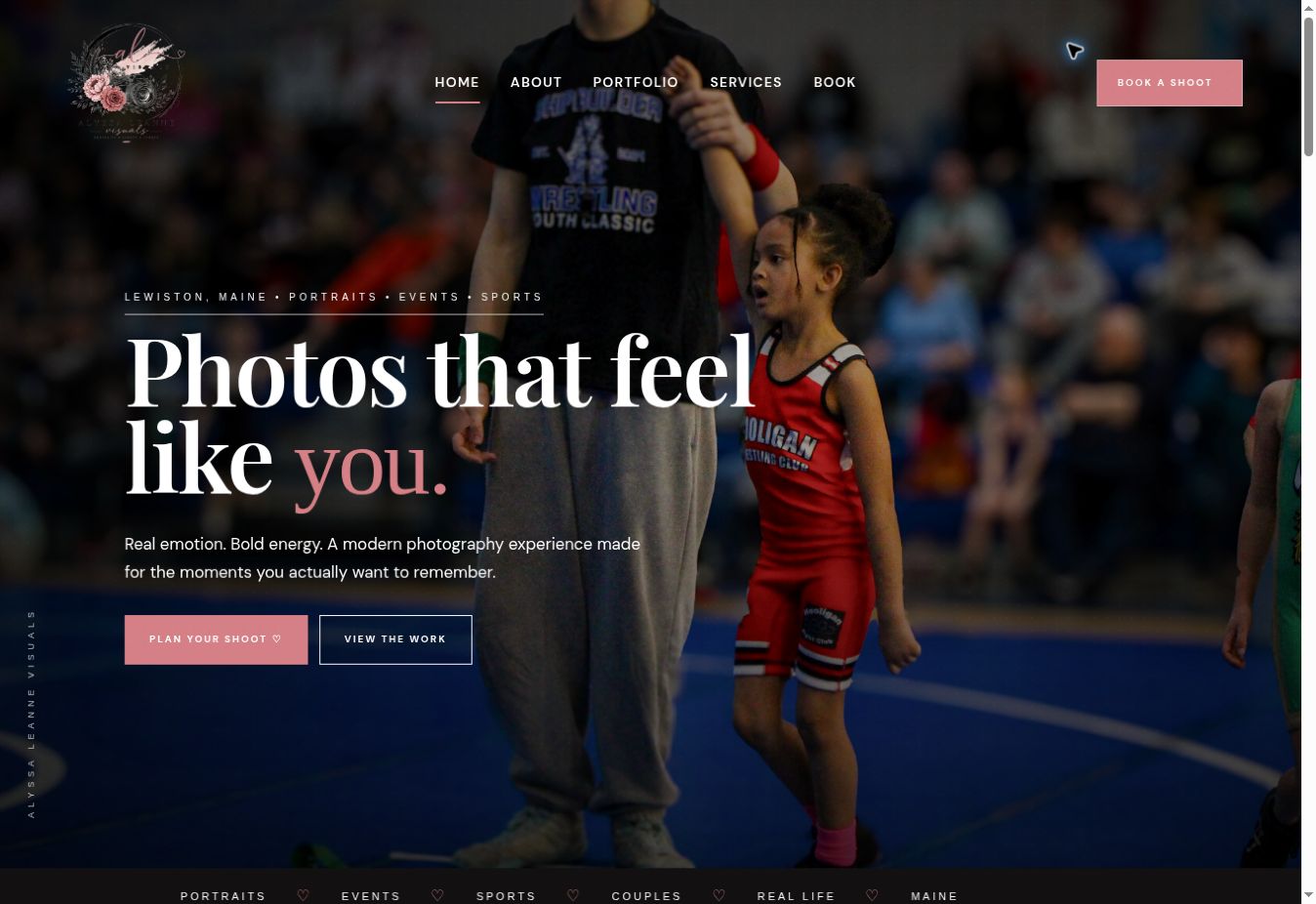 Screenshot of the Alyssa Leanne Visuals website